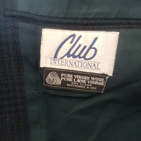 Vintage Men's 90s Tip Top wool blazer in a blue plaid - Picture 4 of 4